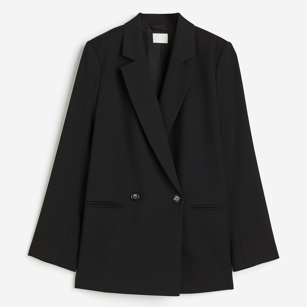 NWT H&M Double-Breasted Black Women’s Blazer 
Size XL